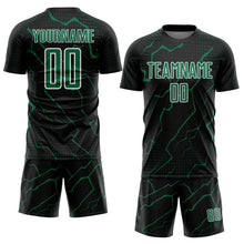 Загрузить изображение в средство просмотра галереи, Custom Black Kelly Green-White Lightning Sports Sublimation Soccer Uniform Jersey
