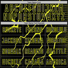 Загрузить изображение в средство просмотра галереи, Custom Black Neon Yellow Lightning Sports Sublimation Soccer Uniform Jersey
