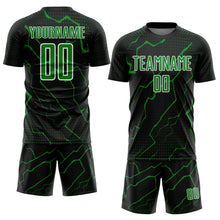 Загрузить изображение в средство просмотра галереи, Custom Black Grass Green-White Lightning Sports Sublimation Soccer Uniform Jersey
