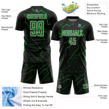 Загрузить изображение в средство просмотра галереи, Custom Black Grass Green-White Lightning Sports Sublimation Soccer Uniform Jersey
