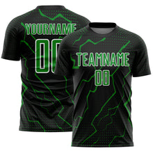 Загрузить изображение в средство просмотра галереи, Custom Black Grass Green-White Lightning Sports Sublimation Soccer Uniform Jersey
