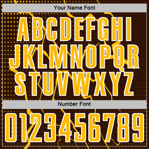 Custom Brown Gold-White Lightning Sports Sublimation Soccer Uniform Jersey