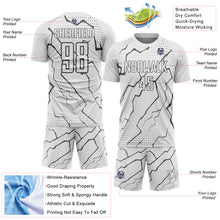 Load image into Gallery viewer, Custom White Steel Gray Lightning Sports Sublimation Soccer Uniform Jersey
