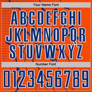 Custom Orange Royal-White Lightning Sports Sublimation Soccer Uniform Jersey