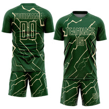 Загрузить изображение в средство просмотра галереи, Custom Green Cream Lightning Sports Sublimation Soccer Uniform Jersey
