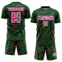 Загрузить изображение в средство просмотра галереи, Custom Green Pink-White Lightning Sports Sublimation Soccer Uniform Jersey
