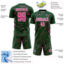 Загрузить изображение в средство просмотра галереи, Custom Green Pink-White Lightning Sports Sublimation Soccer Uniform Jersey
