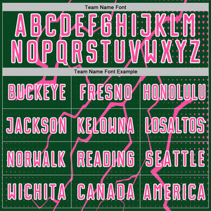 Custom Green Pink-White Lightning Sports Sublimation Soccer Uniform Jersey