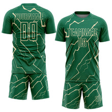 Загрузить изображение в средство просмотра галереи, Custom Kelly Green Cream Lightning Sports Sublimation Soccer Uniform Jersey
