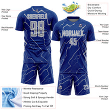 Загрузить изображение в средство просмотра галереи, Custom Royal Gray-White Lightning Sports Sublimation Soccer Uniform Jersey
