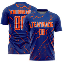 Загрузить изображение в средство просмотра галереи, Custom Royal Orange-White Lightning Sports Sublimation Soccer Uniform Jersey
