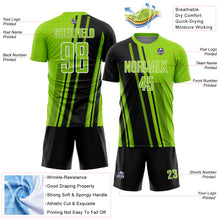 Laden Sie das Bild in den Galerie-Viewer, Custom Neon Green Black-White Lines Sports Sublimation Soccer Uniform Jersey
