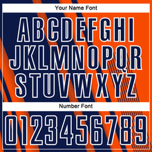 Laden Sie das Bild in den Galerie-Viewer, Custom Orange Navy-White Lines Sports Sublimation Soccer Uniform Jersey
