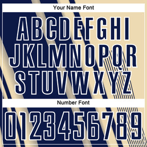Custom Cream Navy-White Lines Sports Sublimation Soccer Uniform Jersey