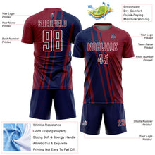 Laden Sie das Bild in den Galerie-Viewer, Custom Crimson Navy-White Lines Sports Sublimation Soccer Uniform Jersey
