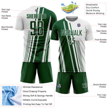 Laden Sie das Bild in den Galerie-Viewer, Custom White Green Lines Sports Sublimation Soccer Uniform Jersey
