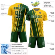 Laden Sie das Bild in den Galerie-Viewer, Custom Yellow Green-White Lines Sports Sublimation Soccer Uniform Jersey
