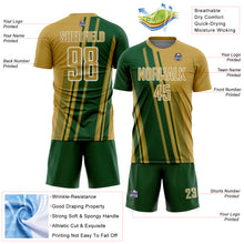Laden Sie das Bild in den Galerie-Viewer, Custom Old Gold Green-White Lines Sports Sublimation Soccer Uniform Jersey

