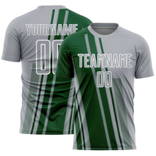 Laden Sie das Bild in den Galerie-Viewer, Custom Gray Green-White Lines Sports Sublimation Soccer Uniform Jersey
