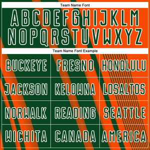 Custom Orange Green-White Lines Sports Sublimation Soccer Uniform Jersey