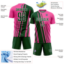 Laden Sie das Bild in den Galerie-Viewer, Custom Pink Green-White Lines Sports Sublimation Soccer Uniform Jersey
