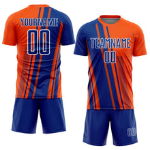 Laden Sie das Bild in den Galerie-Viewer, Custom Orange Royal-White Lines Sports Sublimation Soccer Uniform Jersey
