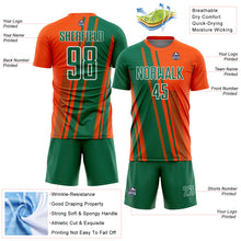 Laden Sie das Bild in den Galerie-Viewer, Custom Orange Kelly Green-White Lines Sports Sublimation Soccer Uniform Jersey
