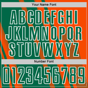 Custom Orange Kelly Green-White Lines Sports Sublimation Soccer Uniform Jersey