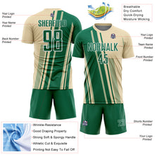 Laden Sie das Bild in den Galerie-Viewer, Custom Cream Kelly Green-White Lines Sports Sublimation Soccer Uniform Jersey
