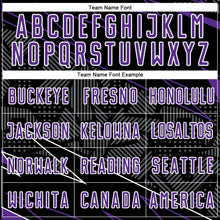 Laden Sie das Bild in den Galerie-Viewer, Custom Black Purple-White Lines Sports Sublimation Soccer Uniform Jersey
