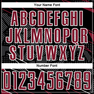 Custom Black Crimson-White Lines Sports Sublimation Soccer Uniform Jersey