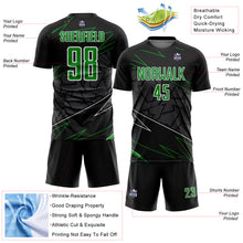 Laden Sie das Bild in den Galerie-Viewer, Custom Black Grass Green-White Lines Sports Sublimation Soccer Uniform Jersey
