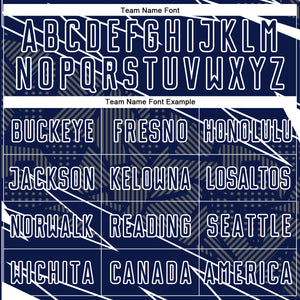 Custom Navy White Lines Sports Sublimation Soccer Uniform Jersey