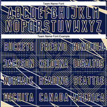 Laden Sie das Bild in den Galerie-Viewer, Custom Navy Cream Lines Sports Sublimation Soccer Uniform Jersey
