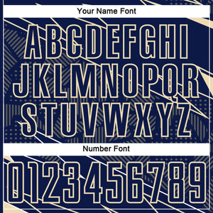 Custom Navy Cream Lines Sports Sublimation Soccer Uniform Jersey