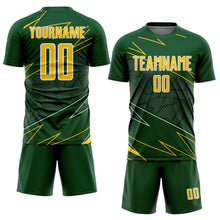 Laden Sie das Bild in den Galerie-Viewer, Custom Green Yellow-White Lines Sports Sublimation Soccer Uniform Jersey
