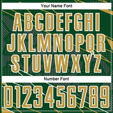 Load image into Gallery viewer, Custom Green Old Gold-White Lines Sports Sublimation Soccer Uniform Jersey
