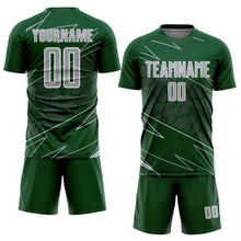 Load image into Gallery viewer, Custom Green Gray-White Lines Sports Sublimation Soccer Uniform Jersey
