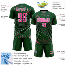 Charger l&#39;image dans la galerie, Custom Green Pink-White Lines Sports Sublimation Soccer Uniform Jersey
