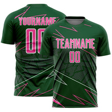 Charger l&#39;image dans la galerie, Custom Green Pink-White Lines Sports Sublimation Soccer Uniform Jersey
