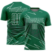 Load image into Gallery viewer, Custom Kelly Green White Lines Sports Sublimation Soccer Uniform Jersey
