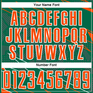 Custom Kelly Green Orange-White Lines Sports Sublimation Soccer Uniform Jersey
