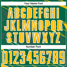 Load image into Gallery viewer, Custom Kelly Green Gold-White Lines Sports Sublimation Soccer Uniform Jersey
