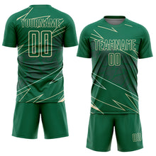 Charger l&#39;image dans la galerie, Custom Kelly Green Cream Lines Sports Sublimation Soccer Uniform Jersey
