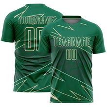 Charger l&#39;image dans la galerie, Custom Kelly Green Cream Lines Sports Sublimation Soccer Uniform Jersey
