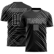 Laden Sie das Bild in den Galerie-Viewer, Custom Black White Lines Sports Sublimation Soccer Uniform Jersey
