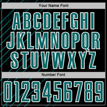 Load image into Gallery viewer, Custom Black Teal-White Lines Sports Sublimation Soccer Uniform Jersey
