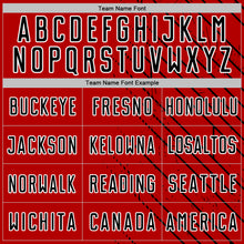 Laden Sie das Bild in den Galerie-Viewer, Custom Red Black-White Lines Sports Sublimation Soccer Uniform Jersey
