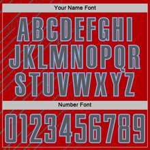 Laden Sie das Bild in den Galerie-Viewer, Custom Red Steel Gray-Light Blue Lines Sports Sublimation Soccer Uniform Jersey
