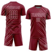Загрузить изображение в средство просмотра галереи, Custom Crimson White Lines Sports Sublimation Soccer Uniform Jersey

